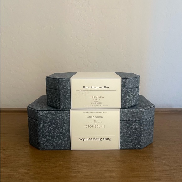 Shagreen Boxes Blue with Lid - Threshold™ designed with Studio McGee - Picture 6 of 7